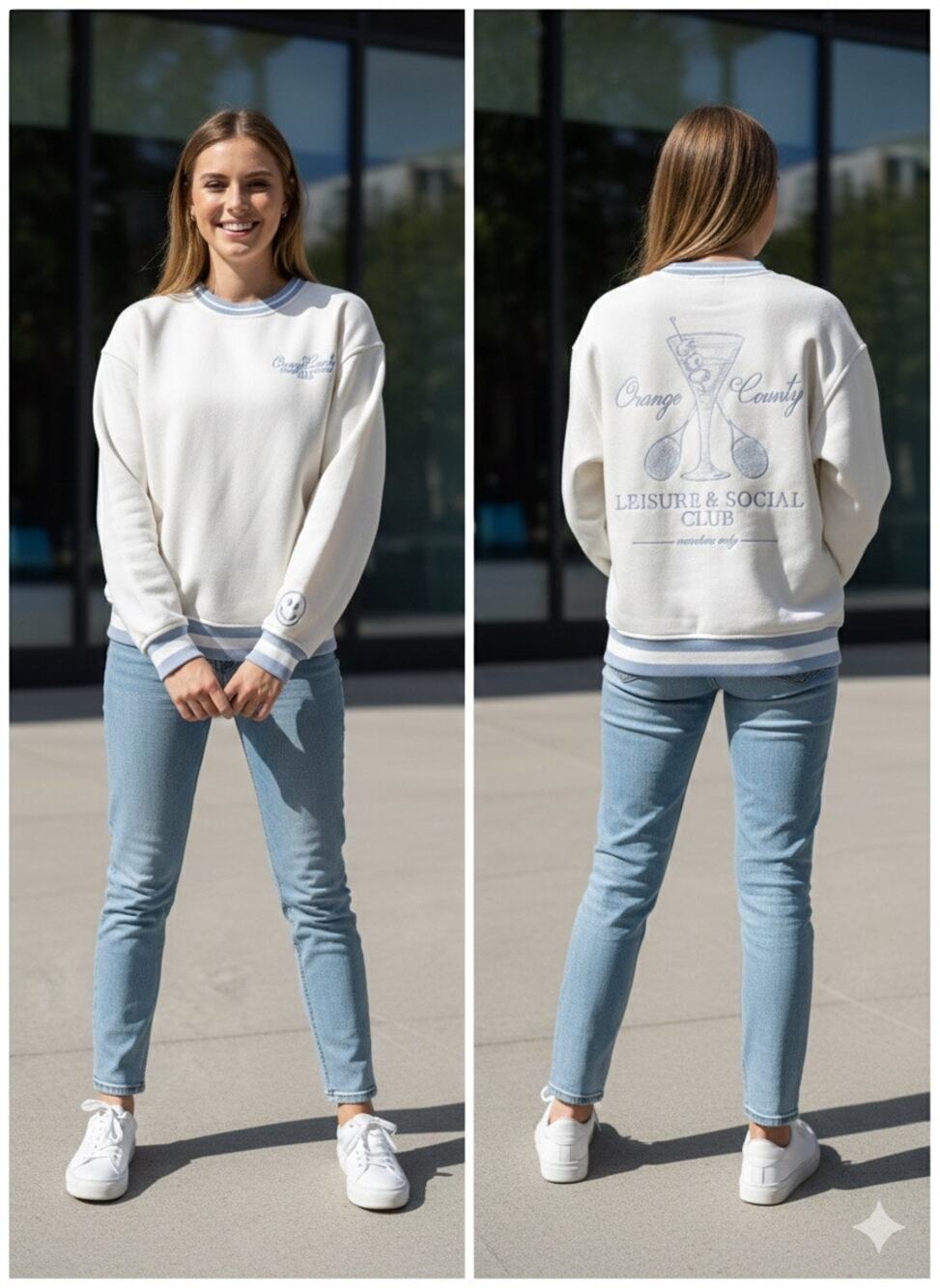 OC Social Club Preppy Graphic Sweatshirt Coquette Balletcore Old money - size XS